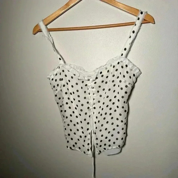 NWOT ZARA CONTEMPORARY POLKA DOR  BLOUSE XS - Picture 5 of 8